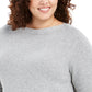 Túnica feminina Karen Scott Plus Size com bainha curva, cinza 0X