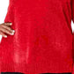 Karen Scott Suéter Feminino Plus Chenille Gola V Vermelho Tamanho 1X