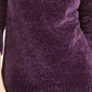 Karen Scott Suéter Feminino Petite Gola Envelope Chenille Roxo Tamanho Petit