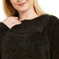 Karen Scott Suéter Feminino Plus Size Chenille Gola Dividida Preto Tamanho 2X