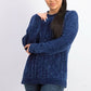 Karen Scott Suéter Feminino de Tricô em Chenille Azul Tamanho P