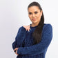 Karen Scott Suéter Feminino de Tricô em Chenille Azul Tamanho P