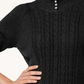 Karen Scott Suéter Feminino de Tricô com Gola Falsa Preto Tamanho Pequeno X-Grande