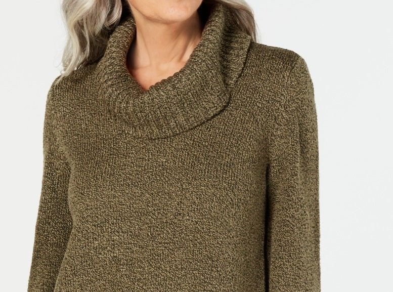 Karen Scott Suéter Feminino Gola Redonda Manga 3/4 Verde Tamanho Pequeno Médio