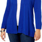 Karen Scott Cardigan feminino plus size com frente aberta, azul, tamanho 0X