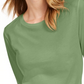 Camiseta feminina lisa com manga 3/4 Maison Jules, verde, tamanho médio