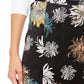 Saia envelope sintética com estampa floral Alfani feminina, preta, tamanho 8