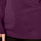 Suéter feminino JM Collection com gola redonda e punhos abotoados, roxo, tamanho grande