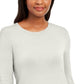 Suéter feminino JM Collection com punho de botão e gola redonda, tamanho grande, branco