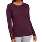Blusa feminina lisa com punho e decote em joia, tamanho pequeno, roxo, extragrande, da coleção JM