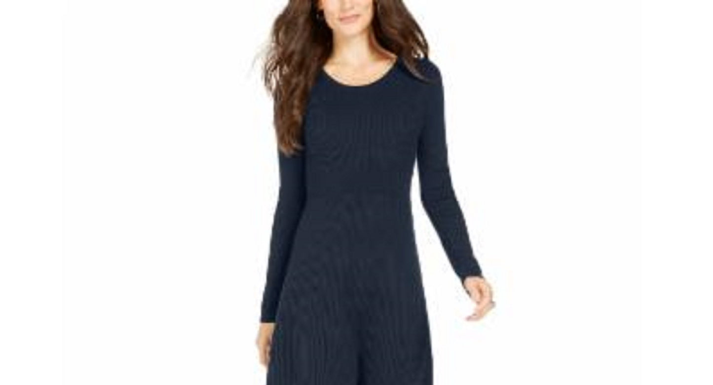 Vestido suéter de malha canelada feminino Style &amp; Co, azul-marinho, tamanho pequeno