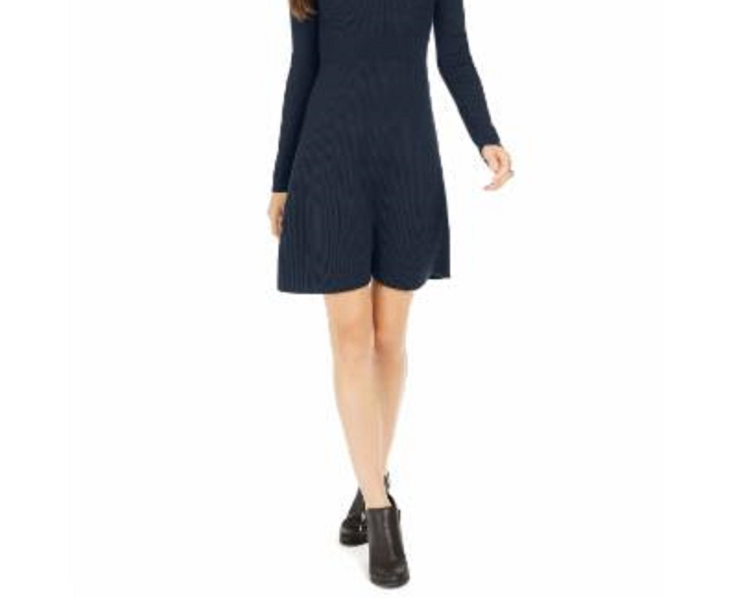 Vestido suéter de malha canelada feminino Style &amp; Co, azul-marinho, tamanho pequeno
