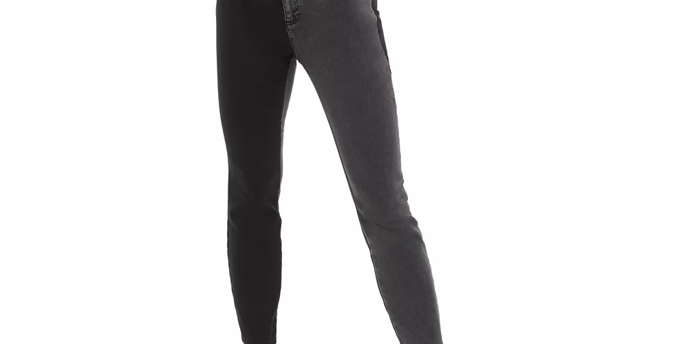 Calça jeans skinny feminina bicolor da INC International Concepts, preta, tamanho 6