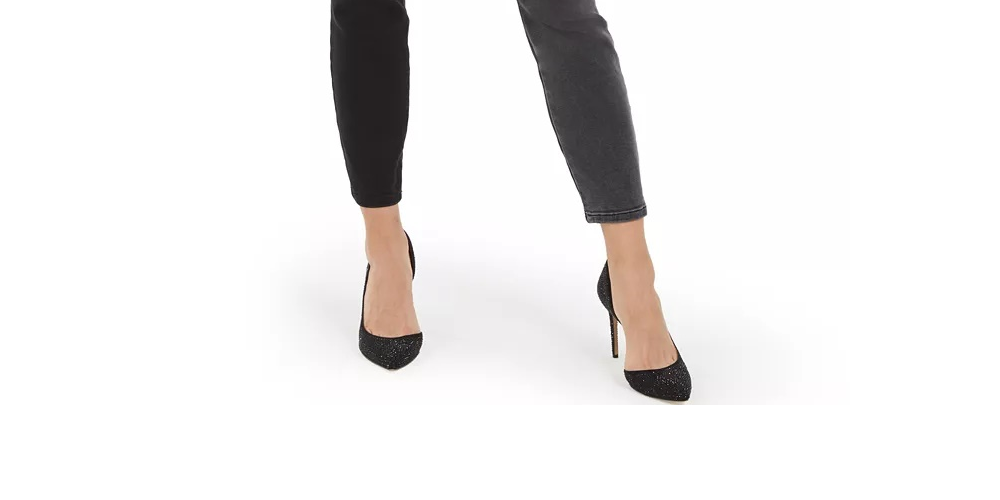 Calça jeans skinny feminina bicolor da INC International Concepts, preta, tamanho 6