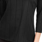 Blusa feminina Alfani com decote torcido e cor lisa, preta, tamanho pequeno médio