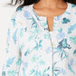 Cardigan feminino com estampa floral Charter Club, azul, tamanho médio