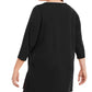 Túnica feminina Alfani Plus Size com listras contrastantes, preta, tamanho 4X