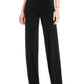 Calça feminina Alfani Petite Knit Wide Leg Preta Tamanho Grande