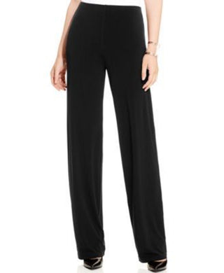 Calça feminina Alfani Petite Knit Wide Leg Preta Tamanho Grande