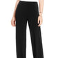 Calça feminina Alfani Petite Knit Wide Leg Preta Tamanho Grande
