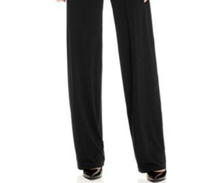 Calça feminina Alfani Petite Knit Wide Leg Preta Tamanho Grande
