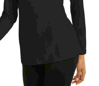 Blusa feminina Alfani com gola falsa, preta, tamanho extragrande