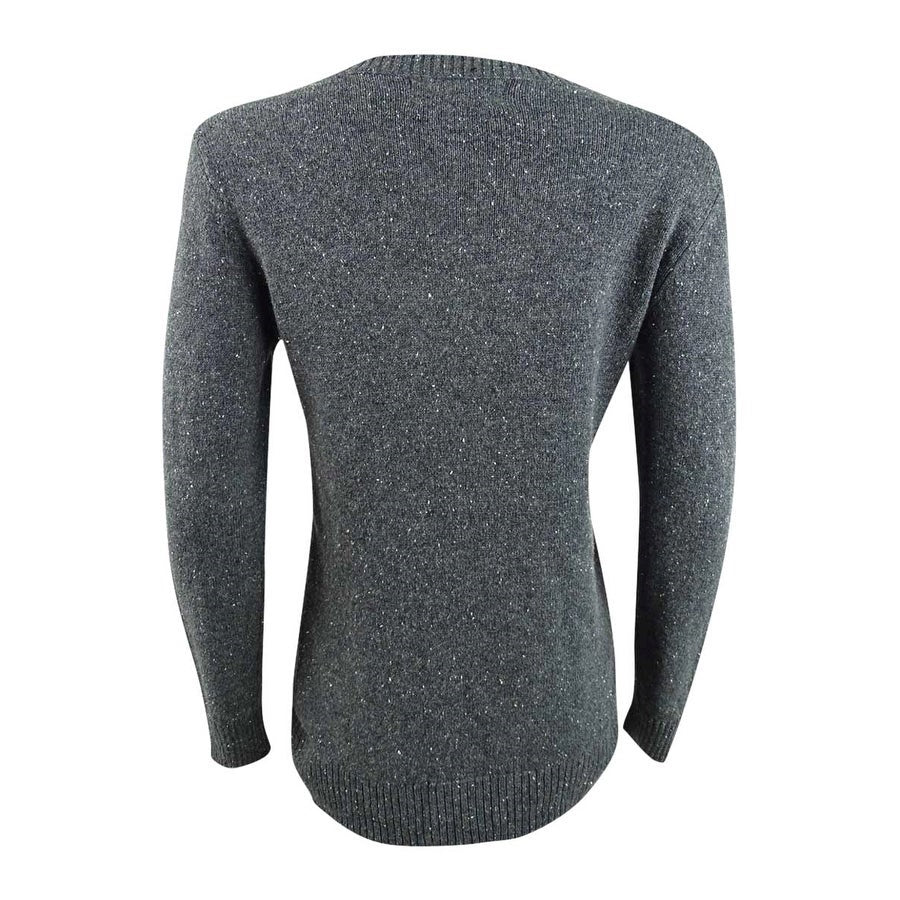 Karen Scott Suéter Feminino em Tricô com Cabo Diamante Cinza Escuro Tamanho X-S