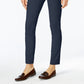 Calça feminina Karen Scott Petite Veludo Cotelê Pull-On Azul Marinho Tamanho Petite Pequeno-Médio