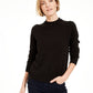 Karen Scott Suéter Feminino Petite Gola Mock Preto Tamanho Petite Pequeno-Médio