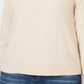 Karen Scott Blusa feminina bege de manga comprida e gola redonda, bege pequena