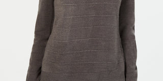 Karen Scott Women's Textured-Stripe Sweater Charcoal Size X-Small