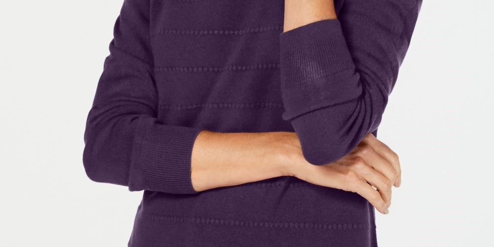 Karen Scott Suéter Listrado Texturizado Feminino Roxo Médio Tamanho X-S