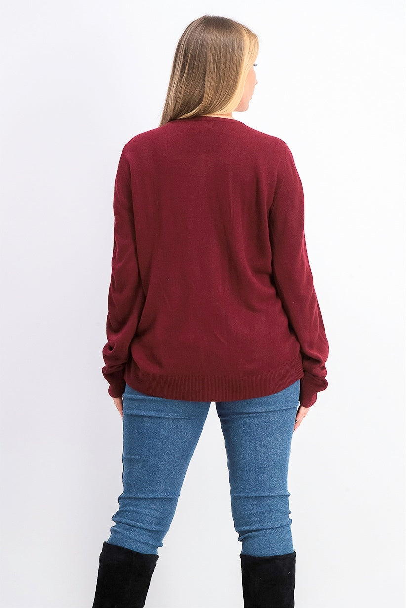 Karen Scott Suéter Listrado Texturizado Feminino Vermelho Tamanho P