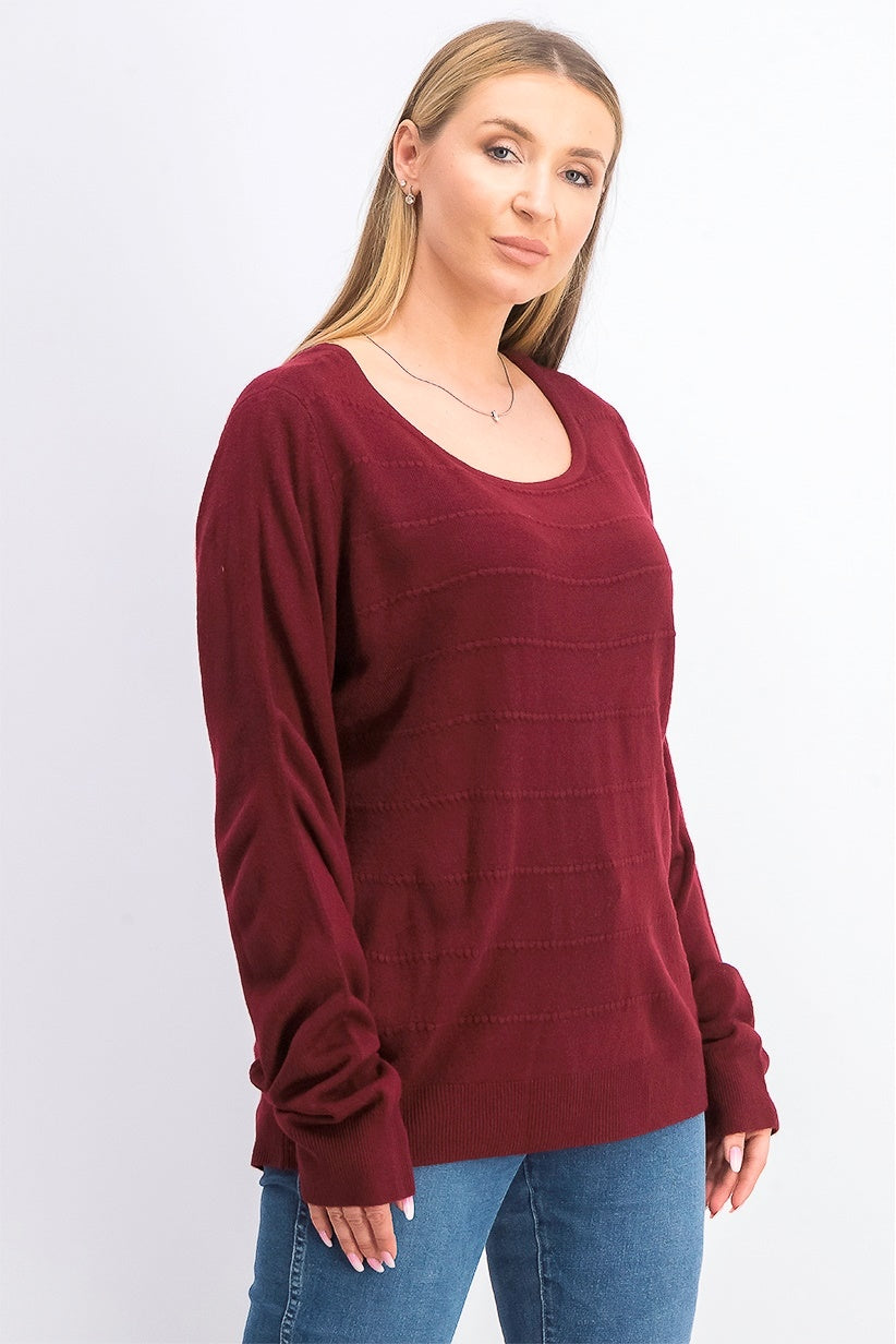 Karen Scott Suéter Listrado Texturizado Feminino Vermelho Tamanho P