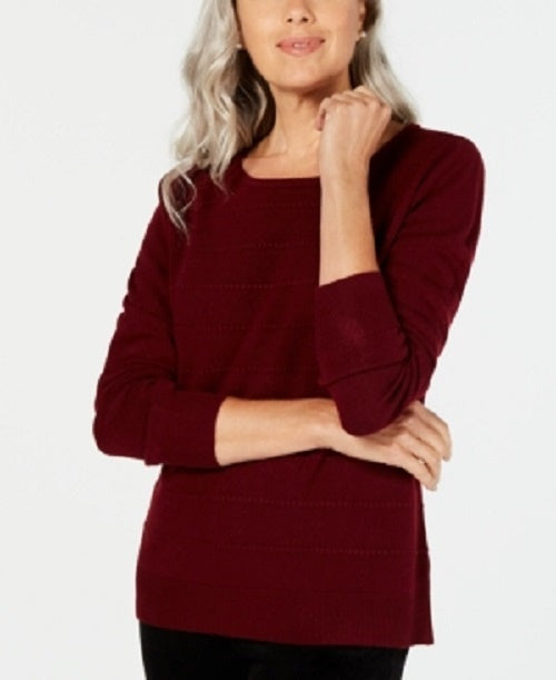 Karen Scott Suéter Listrado Texturizado Feminino Vinho Tamanho XS