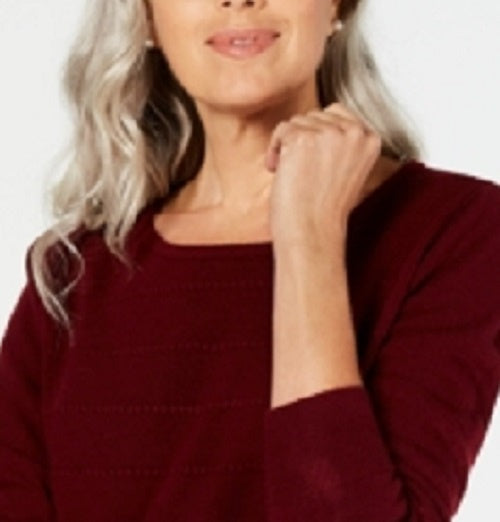 Karen Scott Suéter Listrado Texturizado Feminino Vinho Tamanho XS
