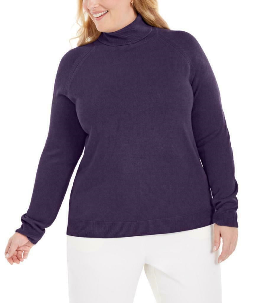 Karen Scott Suéter Feminino Luxsoft Gola Alta Azul Marinho Tamanho 1X