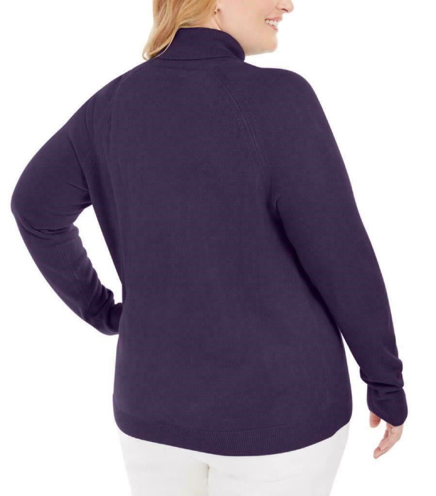Karen Scott Suéter Feminino Luxsoft Gola Alta Azul Marinho Tamanho 1X