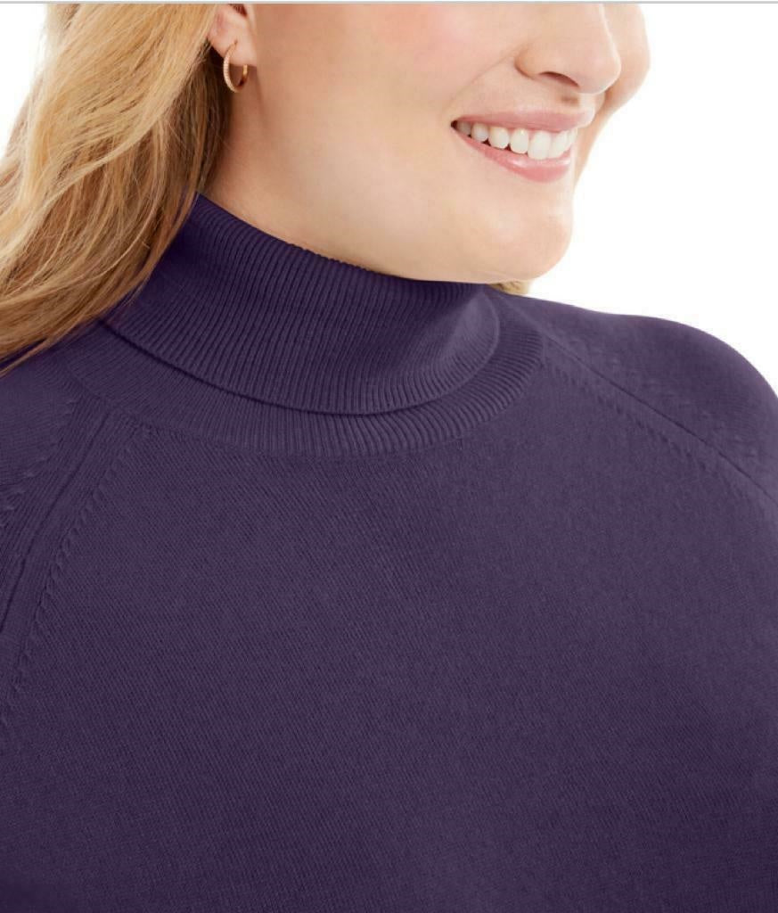 Karen Scott Suéter Feminino Luxsoft Gola Alta Azul Marinho Tamanho 1X