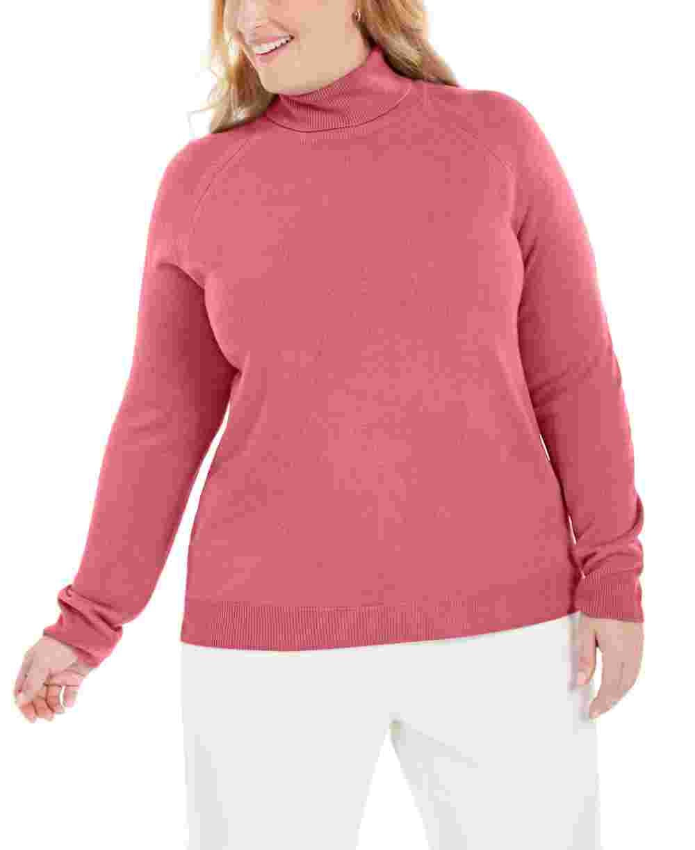 Karen Scott Suéter Feminino Luxsoft Gola Alta Rosa Tamanho 2X
