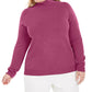 Karen Scott Suéter Feminino Plus Gola Alta Luxsoft Roxo Tamanho 1X