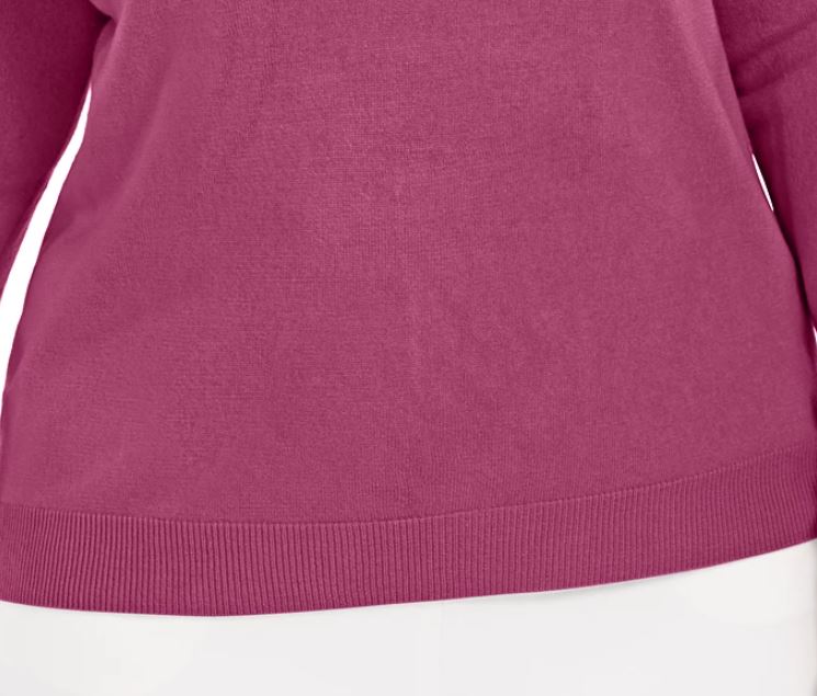 Karen Scott Suéter Feminino Plus Gola Alta Luxsoft Roxo Tamanho 1X