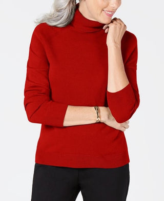 Karen Scott Suéter Plus Size Feminino Gola Alta Luxsoft Vermelho Tamanho 1X