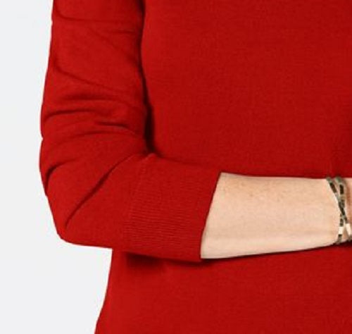 Karen Scott Suéter Plus Size Feminino Gola Alta Luxsoft Vermelho Tamanho 1X