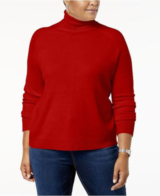 Karen Scott Suéter Feminino Luxsoft Gola Alta Vermelho Tamanho 3X