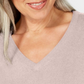 Karen Scott Suéter Feminino Manga Longa Gola V Rosa Tamanho Pequeno X-Grande