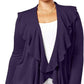 Karen Scott Suéter feminino plus size com decote babado e manga comprida, roxo, tamanho 3X