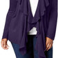 Karen Scott Suéter feminino plus size com decote babado e manga comprida, roxo, tamanho 3X