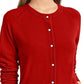 Karen Scott Cardigan Feminino com Botões e Contas Vermelho Tamanho P