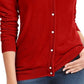 Karen Scott Cardigan Feminino com Botões e Contas Vermelho Tamanho P